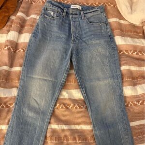 Abercrombie & Fitch Light Blue High Rise Mom Jeans